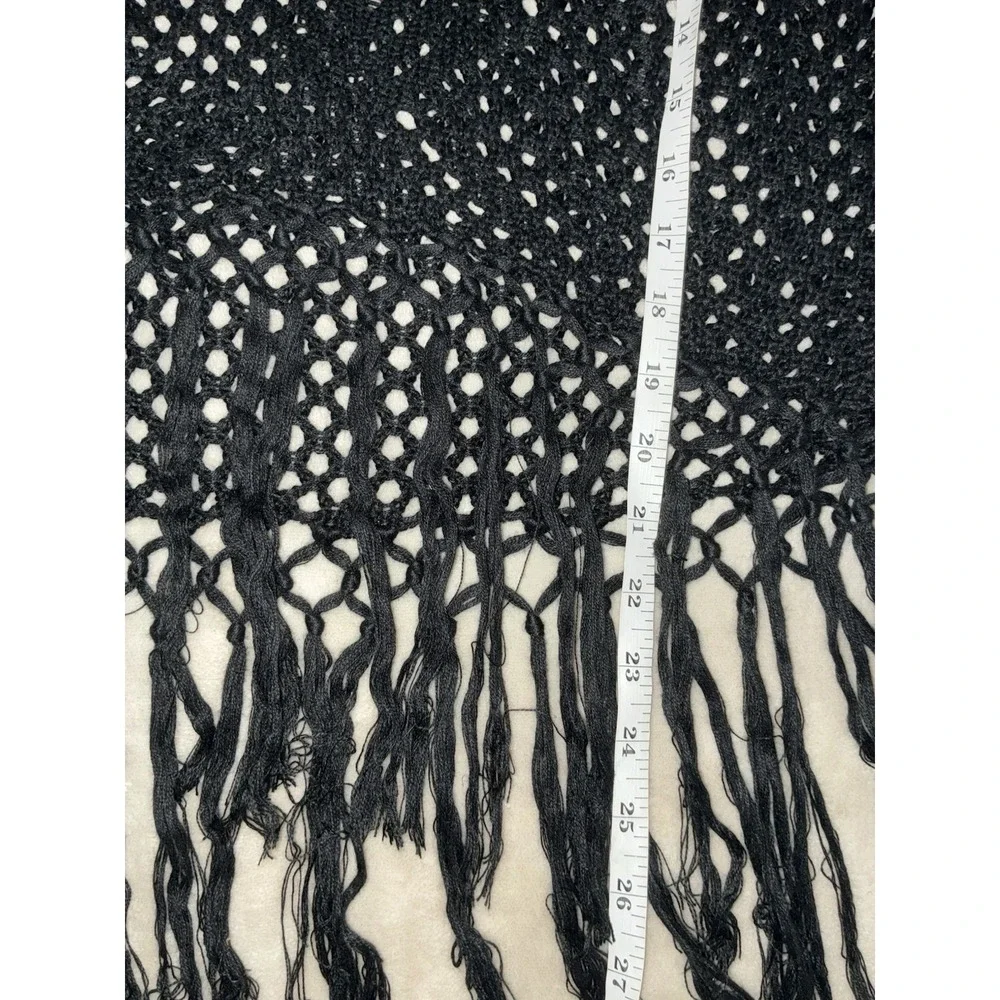No Boundaries Top Juniors XL Black Crochet Fringed‎ Crop Boho Hippie Festival